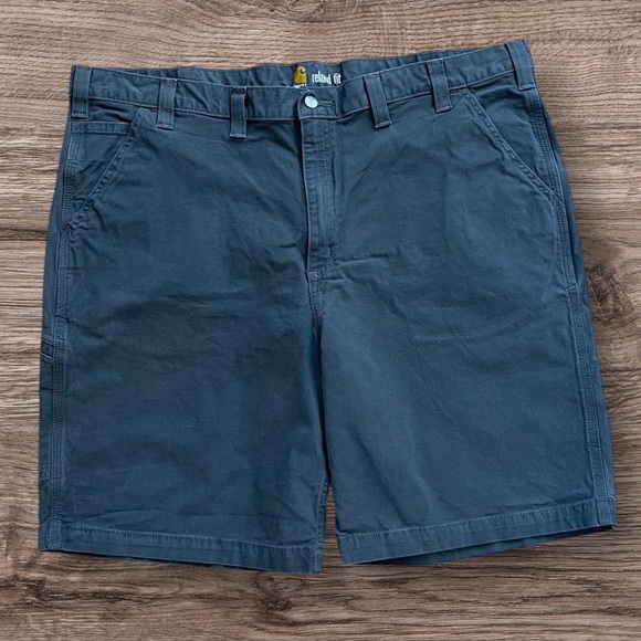 Carhartt Gray Carpenter Work Shorts Men’s Sz 44 Flat Front Cotton/Elastane - Picture 1 of 10
